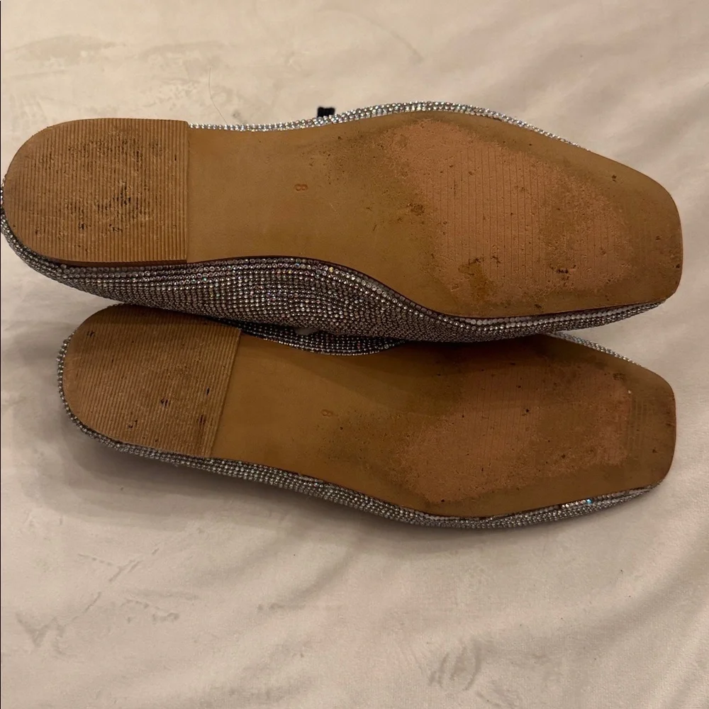 Matisse Roxy Glittering Silver Flats with Bow, sz 8 - Picture 8 of 8